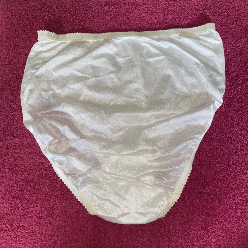 VTG Shadow Line nylon panty white size 6